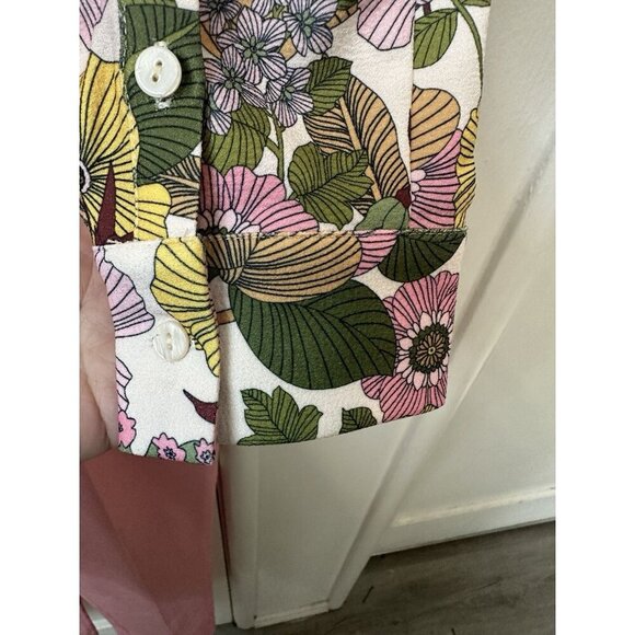 Tuckernuck Adalie floral jumpsuit Ladies size 8 Wildflower fields Pink NEW! 70’s - Picture 3 of 6